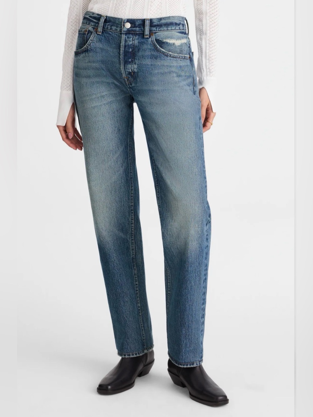 Madewell x Kaihara Selvedge Denim Dean Easy Straight Jean in Millington - Picture 2 of 10